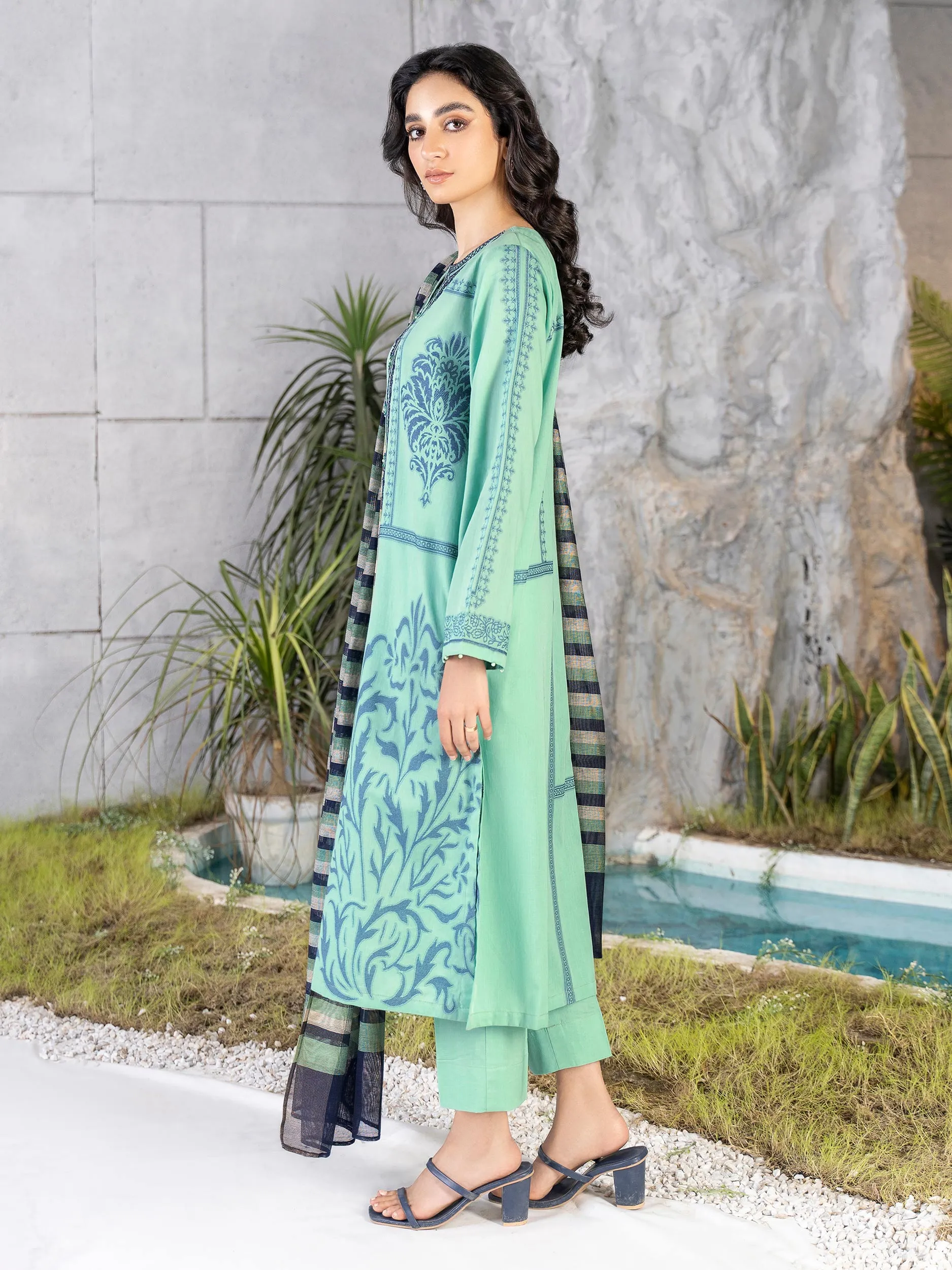 2 Piece Jacquard Suit-Embroidered (Unstitched)