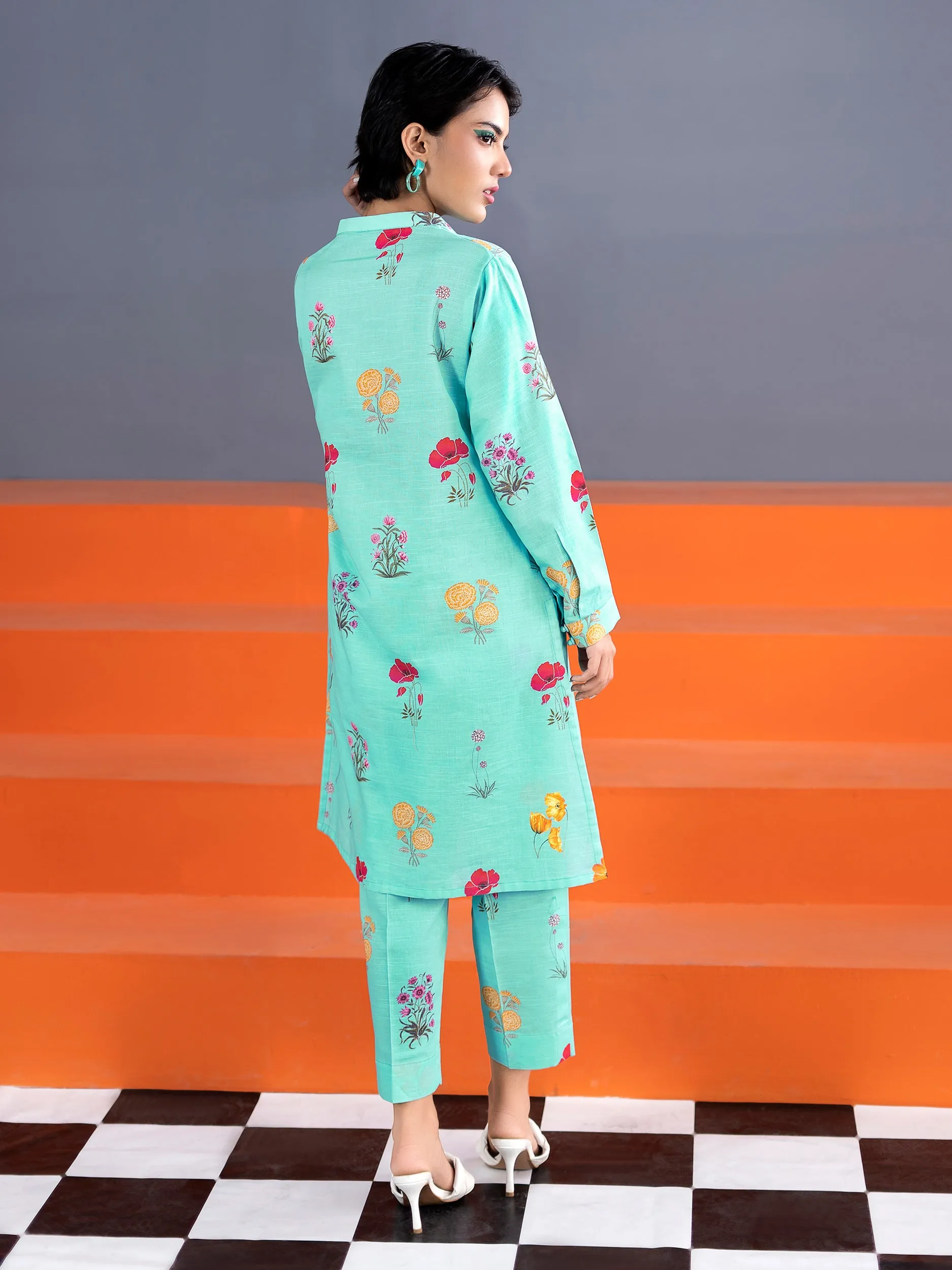 2 Piece Khaddar Suit-Printed (Unstitched)