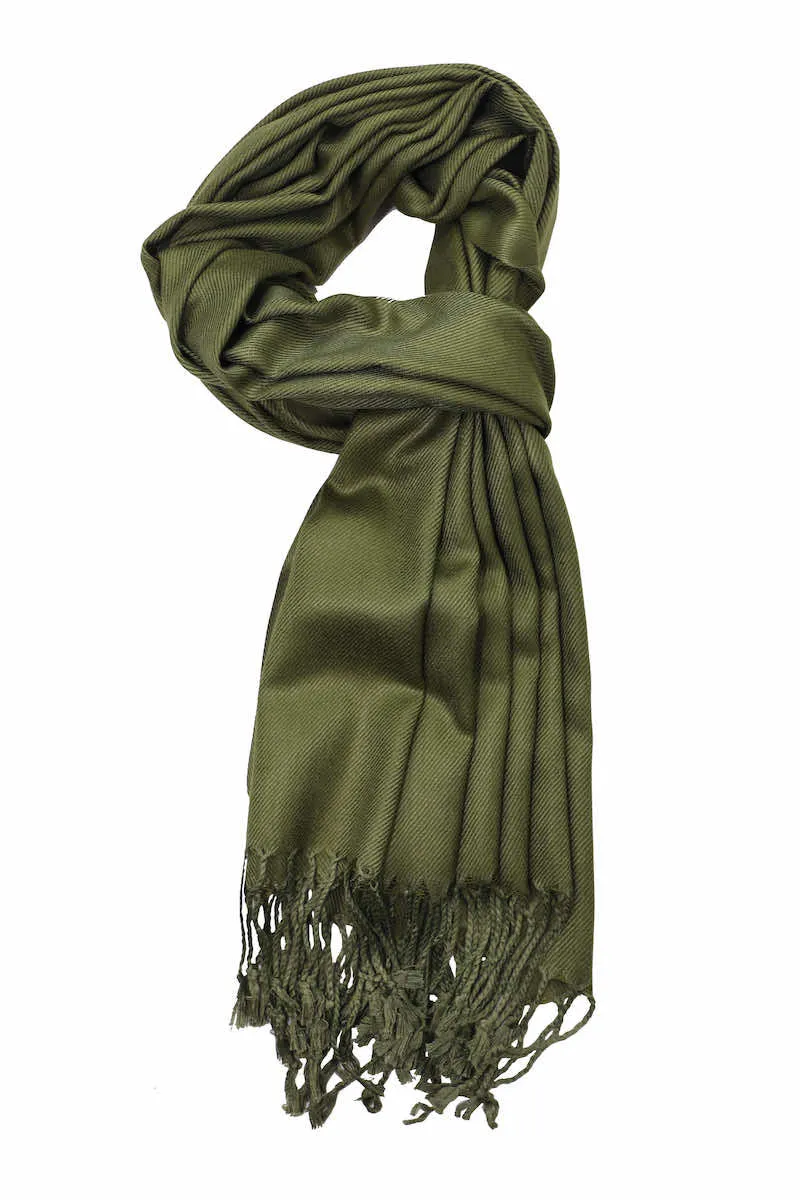 Achillea Olive Green Pashmina Scarf