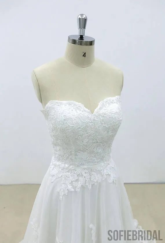 Affordable Sweetheart Lace A-line Unique Wedding Dresses Online, WD392