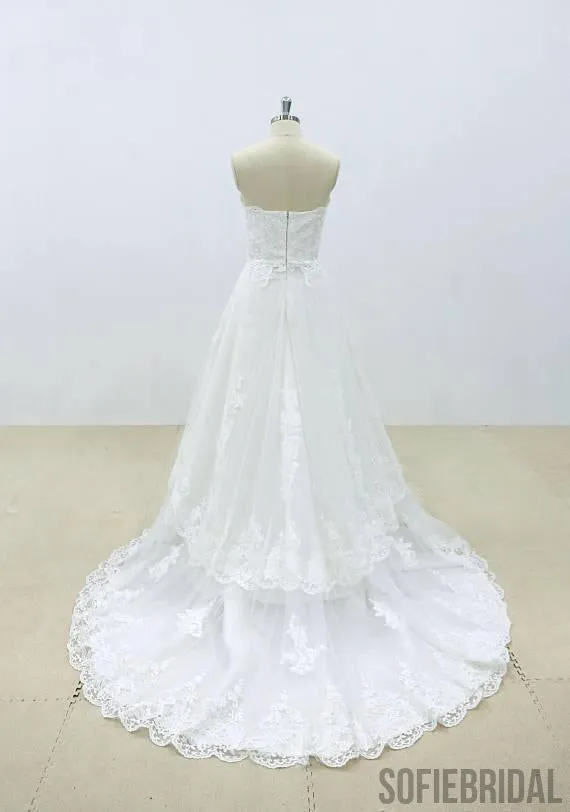 Affordable Sweetheart Lace A-line Unique Wedding Dresses Online, WD392