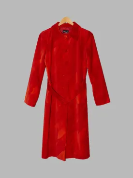 Agnes B 1990s red and orange velvet coat - size 38