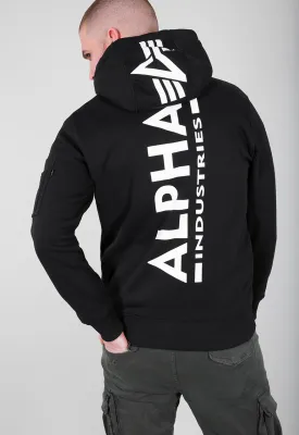 Alpha Industries Backprint Hoodie black white 178318-03