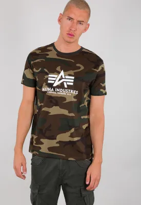 Alpha Industries Basic T-Shirt Camo gruen braun Camouflage 100501C-408