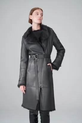 Anthracite Shearling Coat