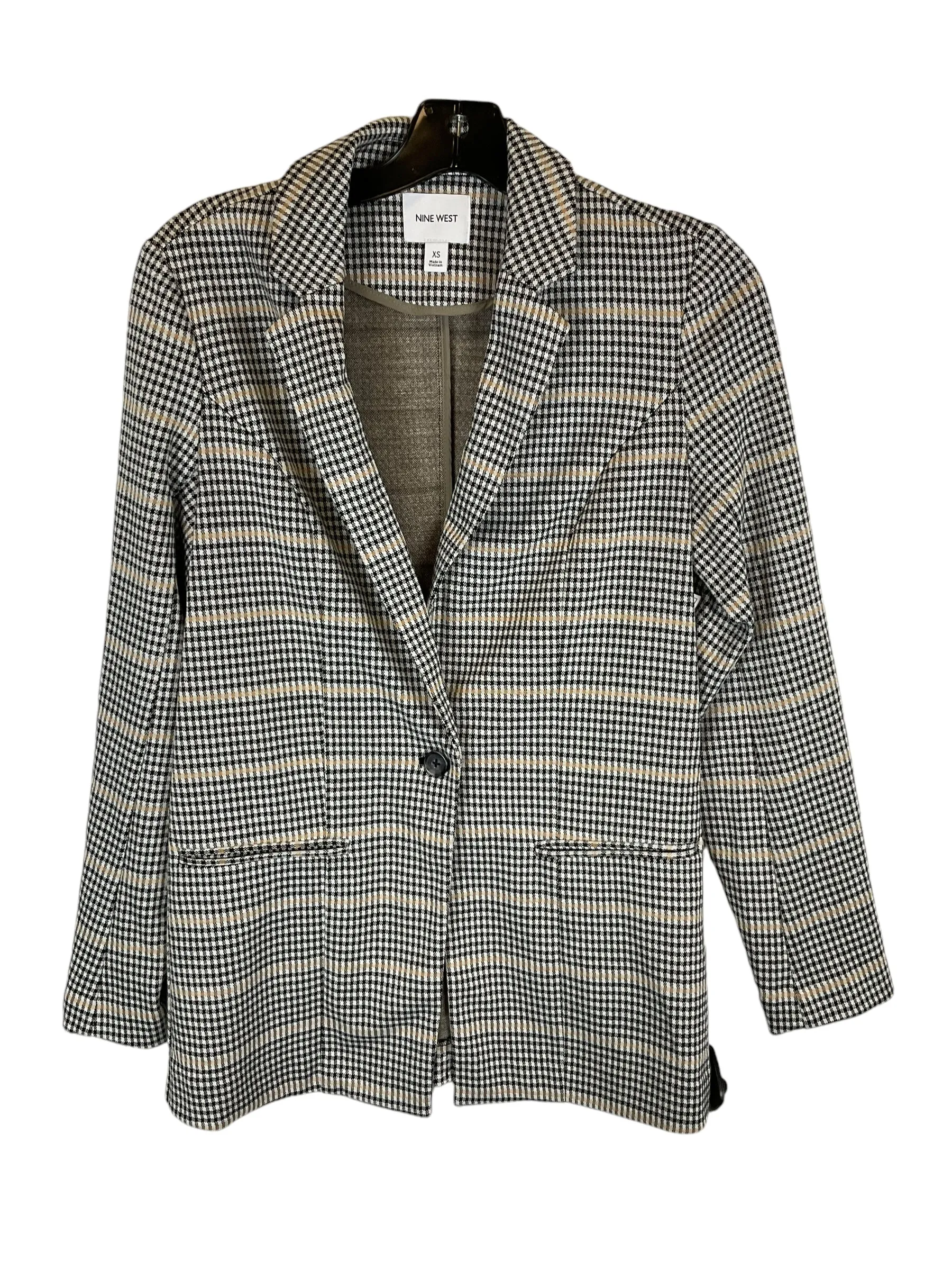 Blazer By Nine West In Plaid Pattern, Size: Xs