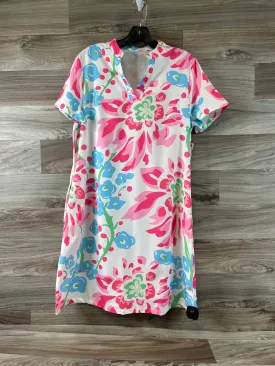 Blue & Pink Dress Casual Midi Clothes Mentor, Size L