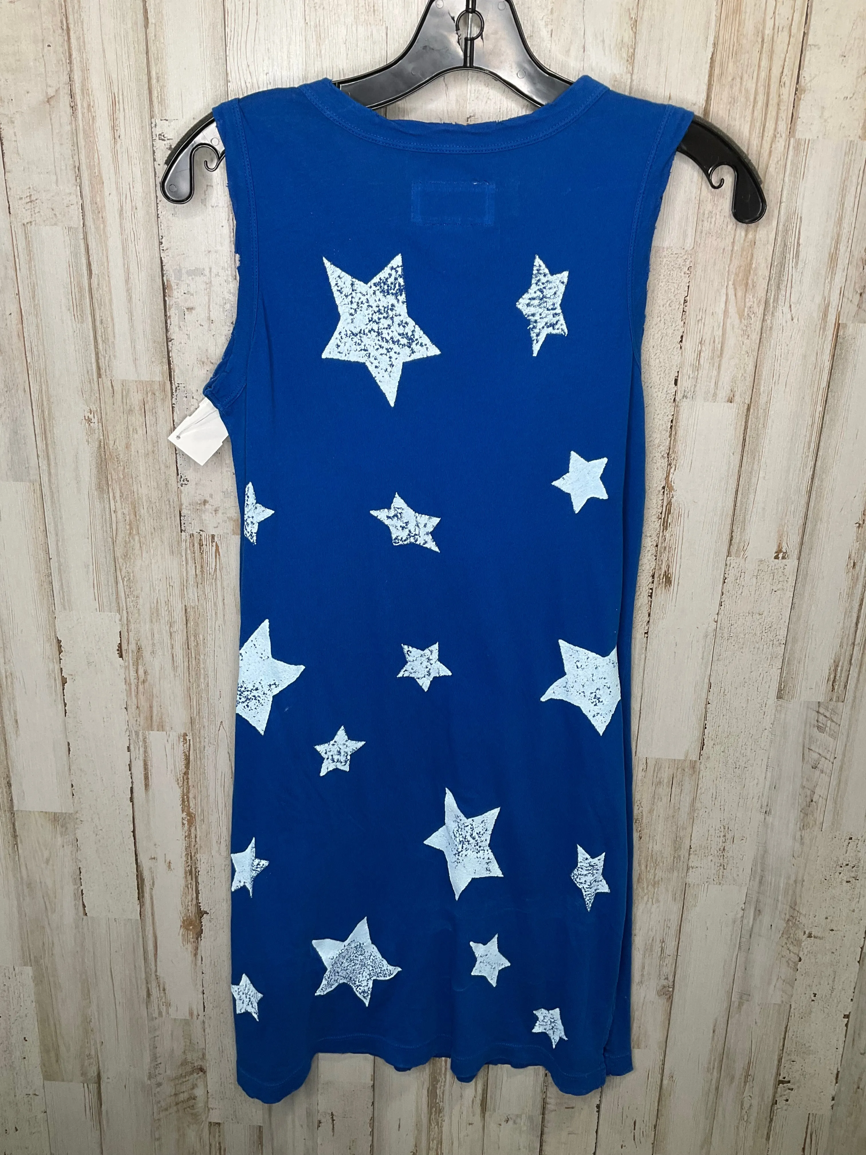 Blue & White Dress Casual Midi Current Elliott, Size 0