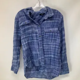 Blue Plaid Top Long Sleeve Madewell, Size S