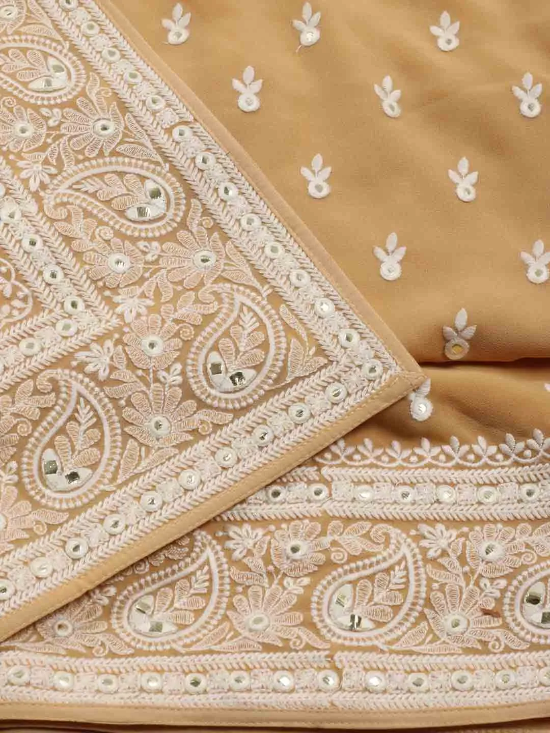 Booti Embroidery Georgette Unstitched Suit Piece With Dupatta