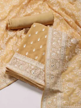 Booti Embroidery Georgette Unstitched Suit Piece With Dupatta