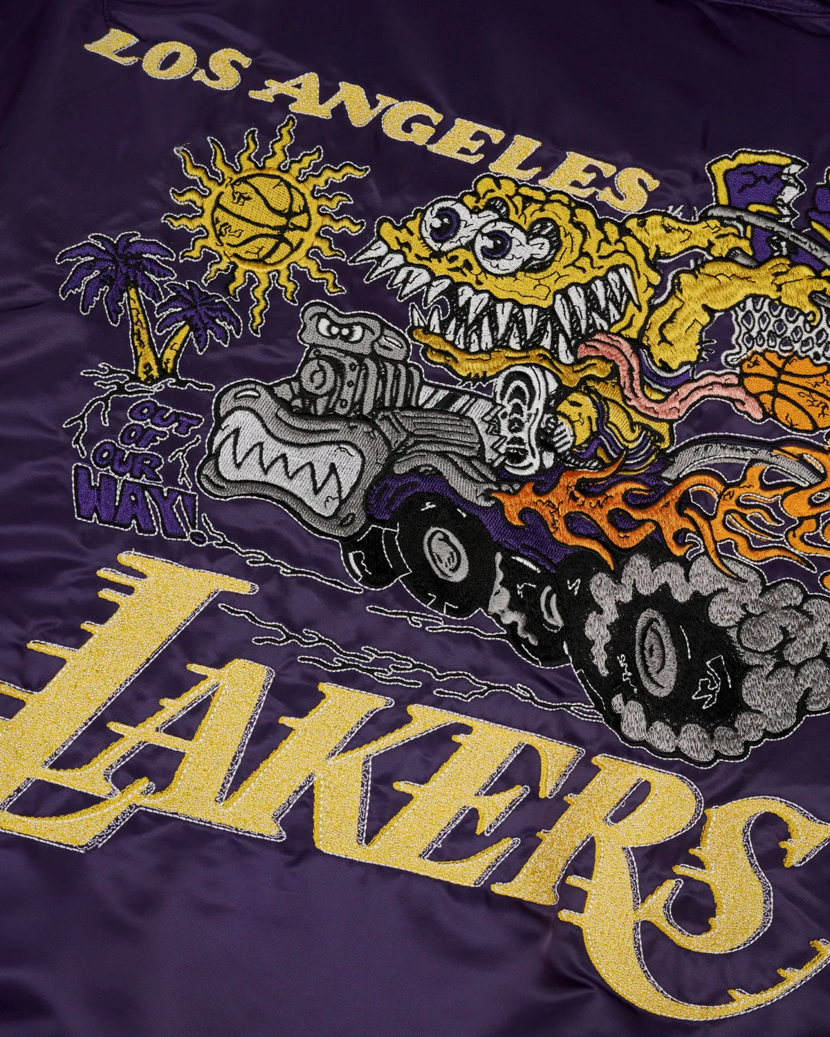 Brain Dead x NBA Los Angeles Lakers Flight Jacket - Purple