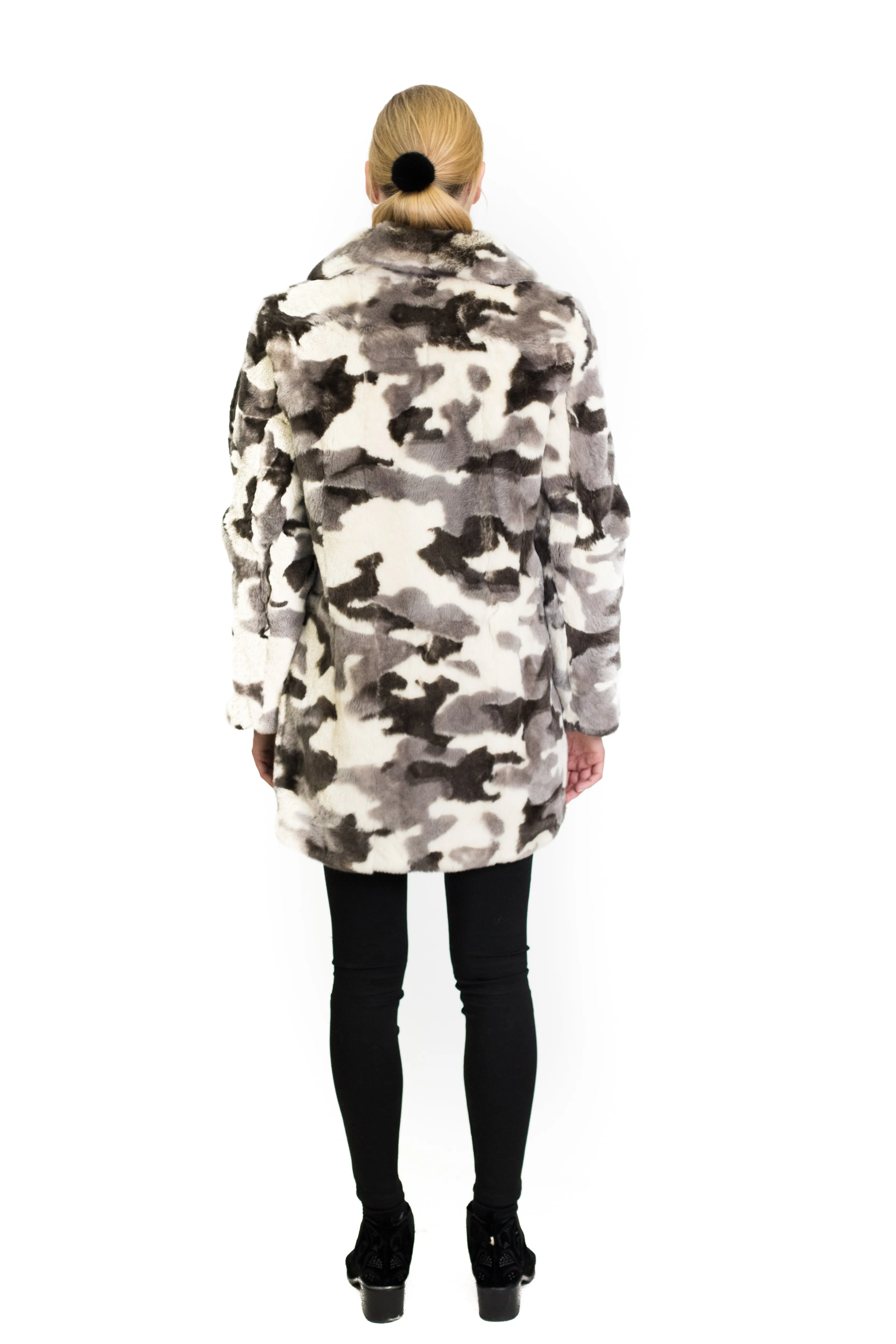 Camo Print Rex Rabbit Coat