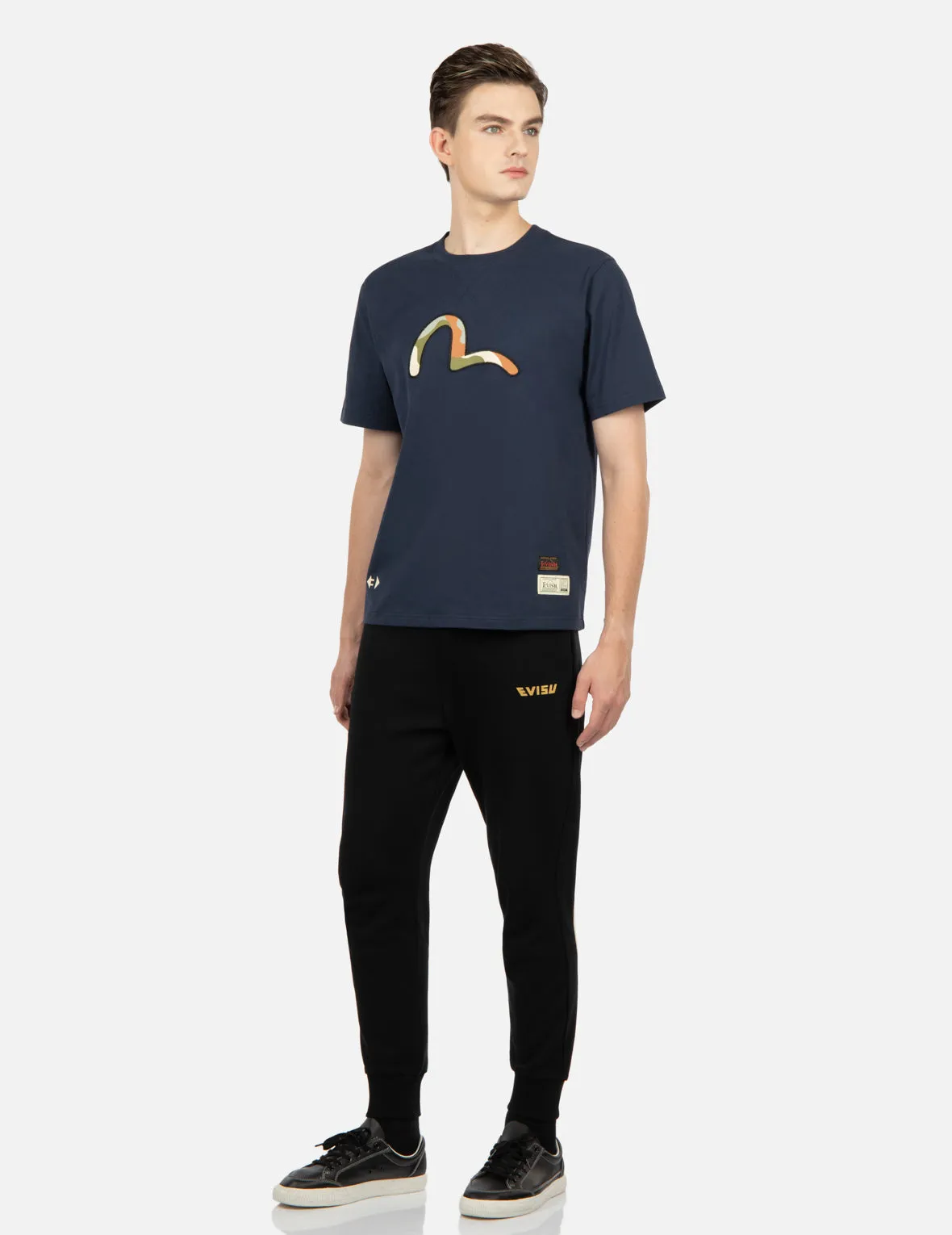 Camouflage Seagull Appliqué T-shirt