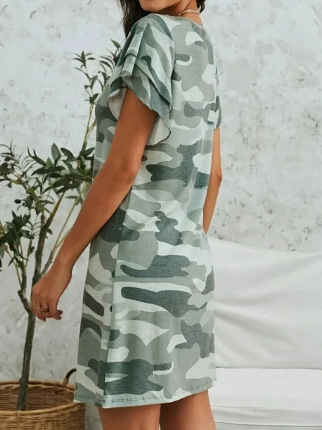 Camouflage Short Sleeve Dress