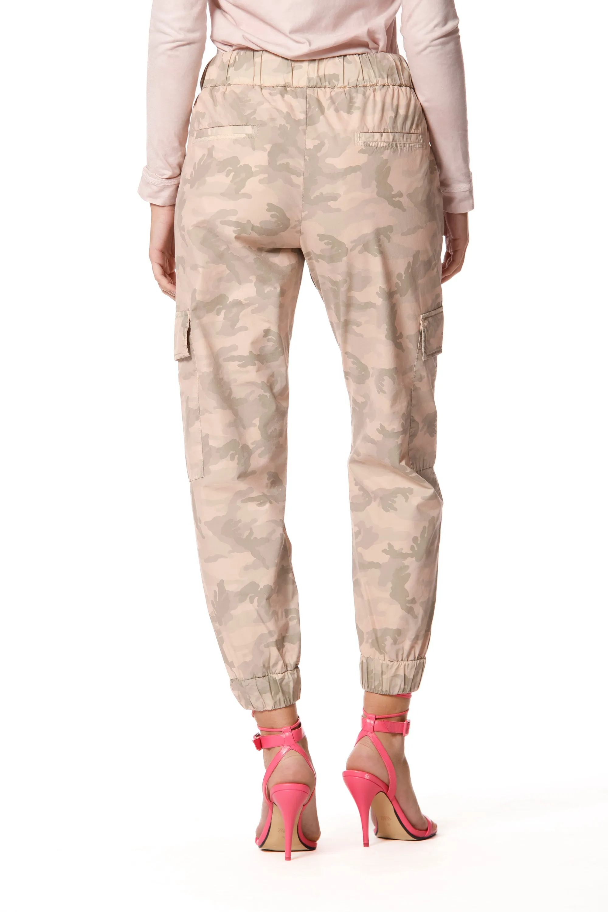 Cargo Jogger pantalone cargo donna in tencel camouflage relaxed