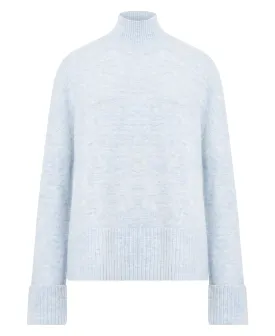 Carice Knit High Neck Jumper - Corfu Blue