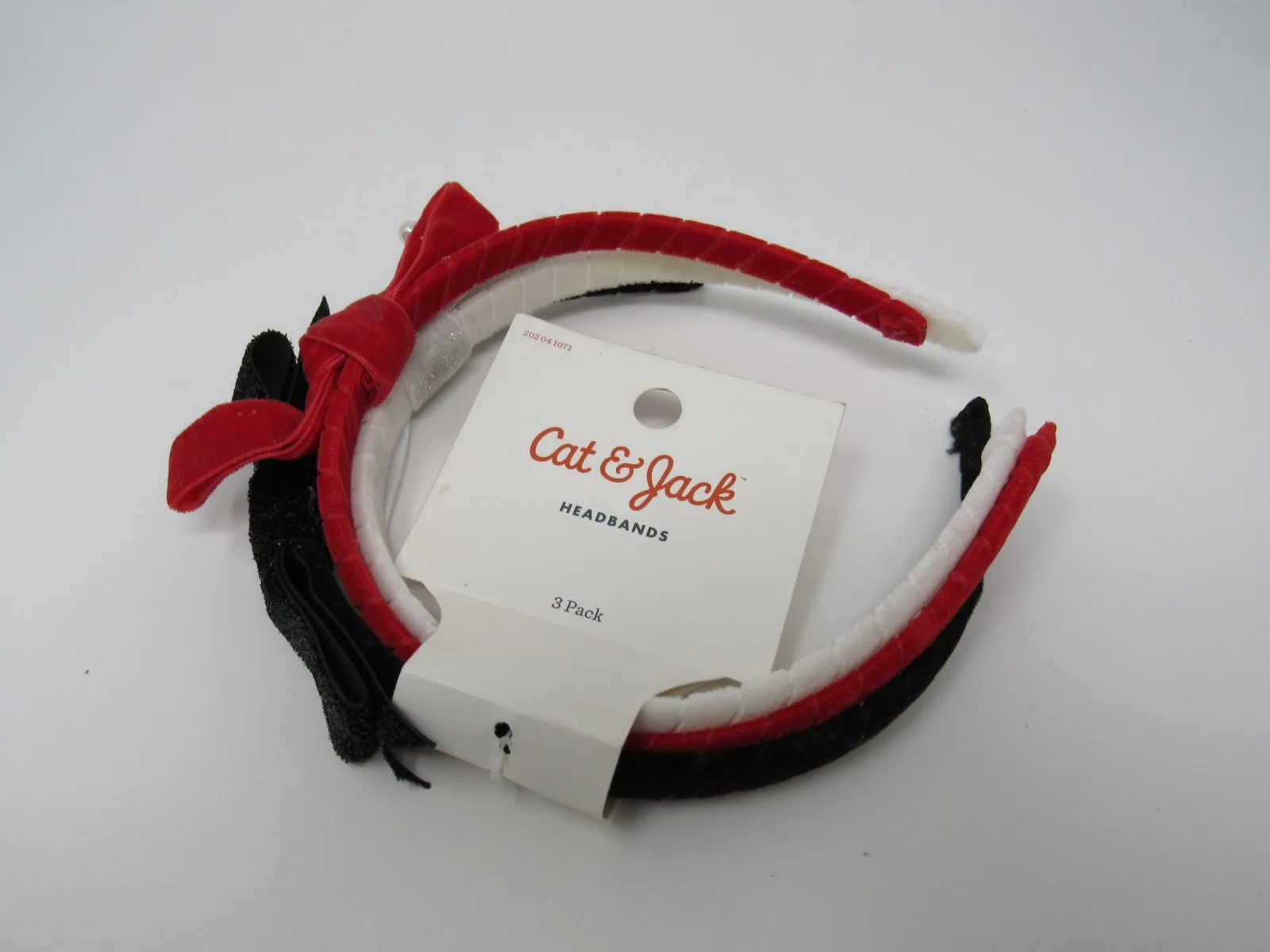 Cat & Jack Headbands Set of 3 Red White Black Fabric Female One Size -- New