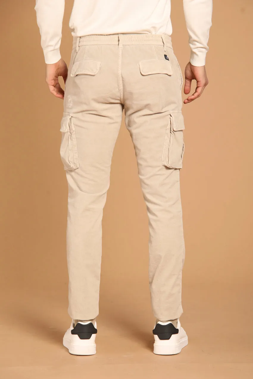 Chile Jogger pantalone cargo uomo in velluto 1500 righe extra slim fit