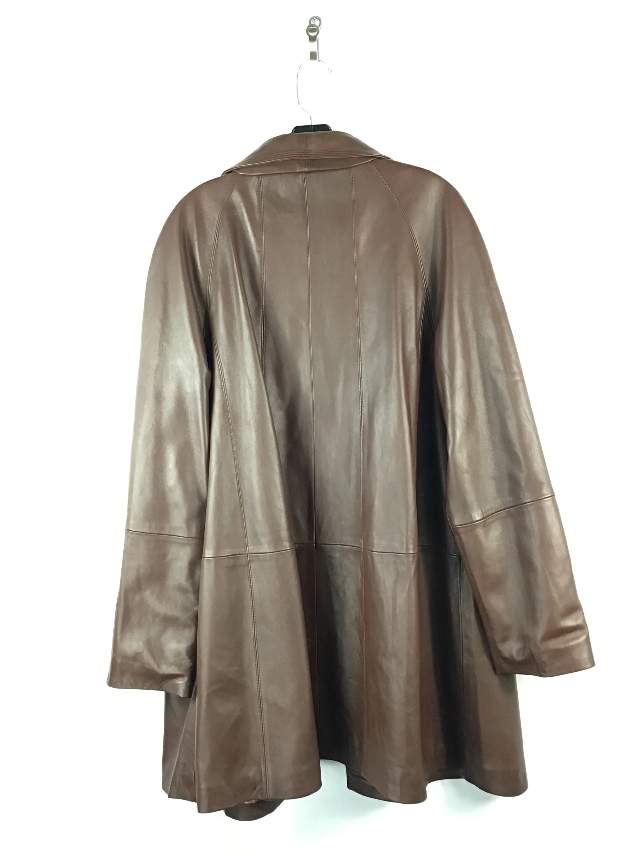 Coat Leather By Clothes Mentor In Brown, Size: Xl