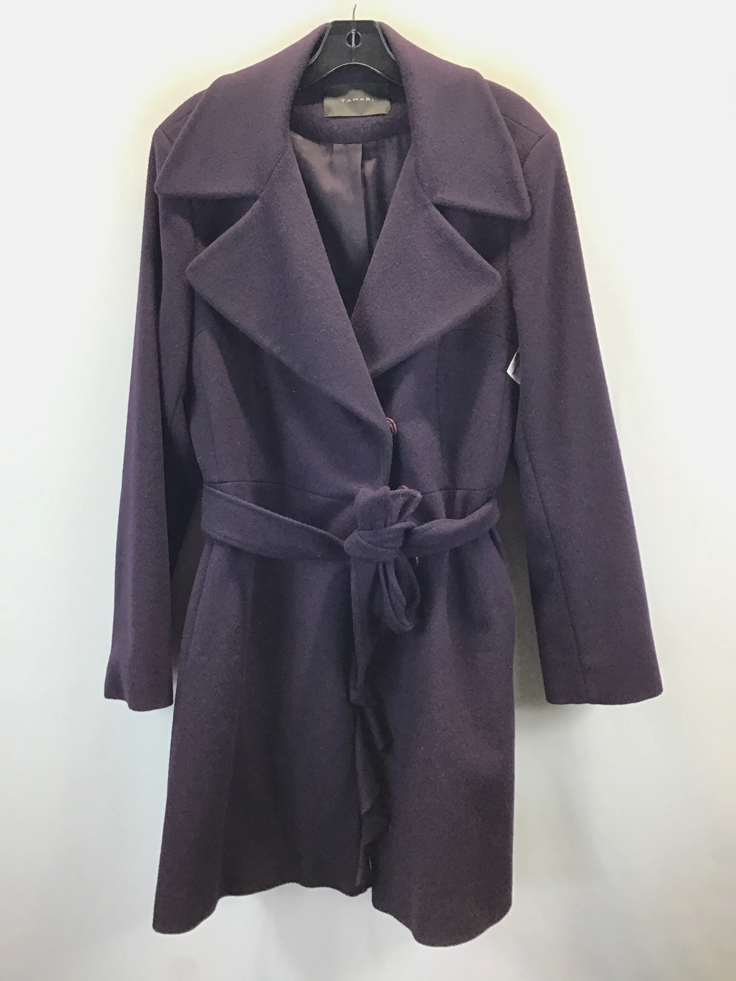 Coat Wool By Tahari By Arthur Levine In Purple, Size: 12