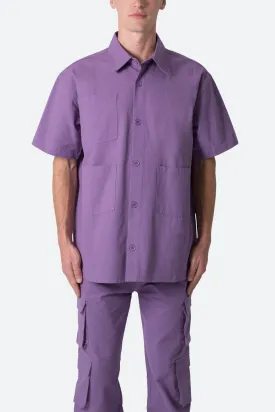 Collared Cargo S/S Shirt - Purple