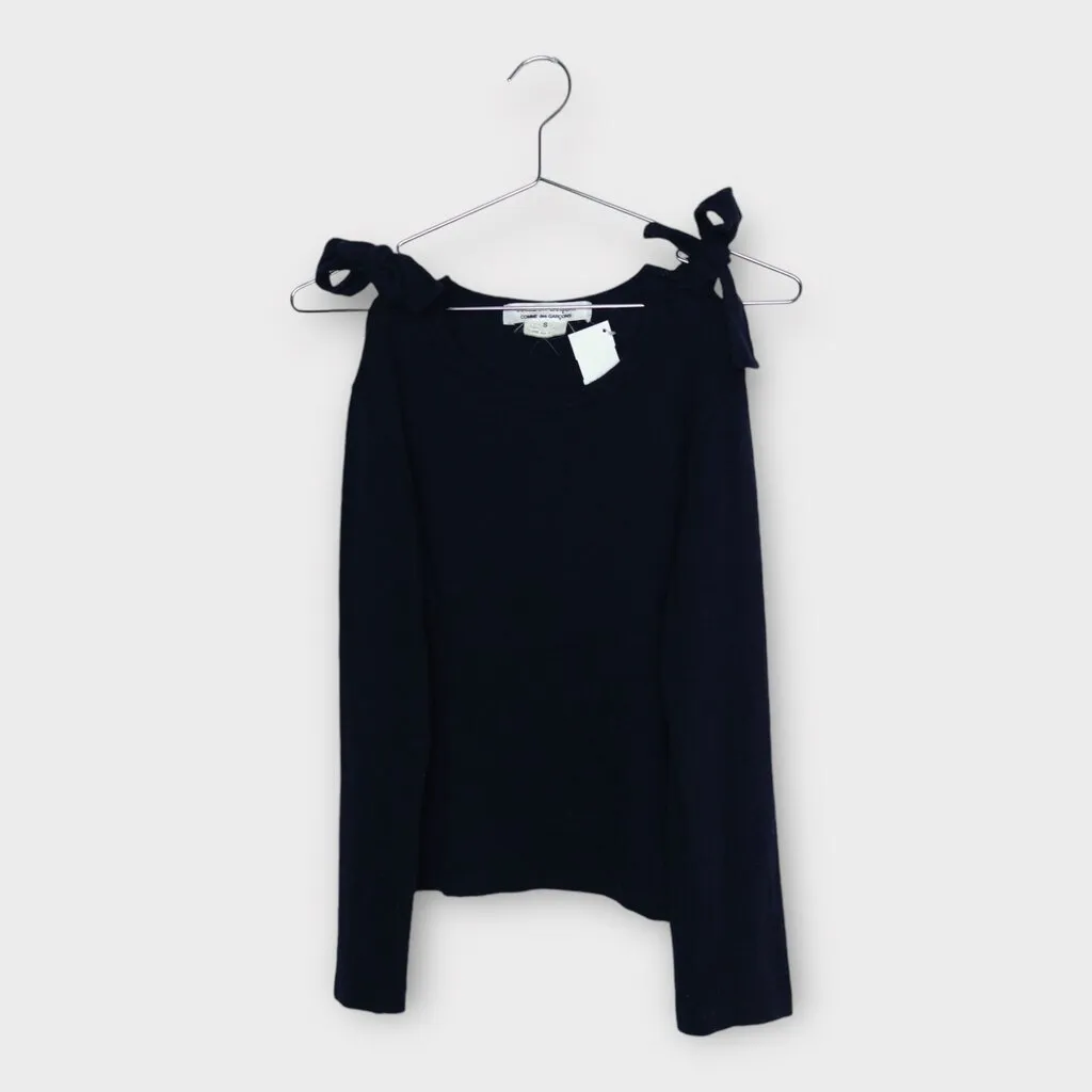 Comme des Garçons AD2014 Navy Blue Knit Tie Top