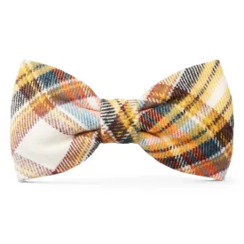 Cornucopia Plaid Flannel Dog Bow Tie