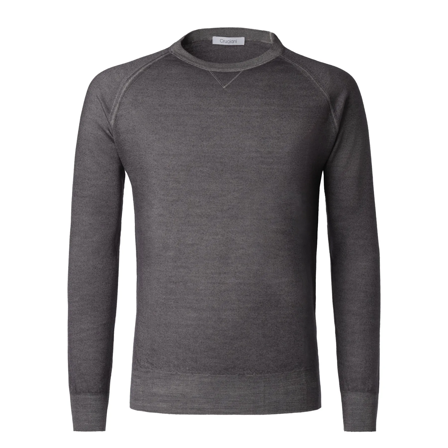 Crew-Neck Wool Sweater in Grey