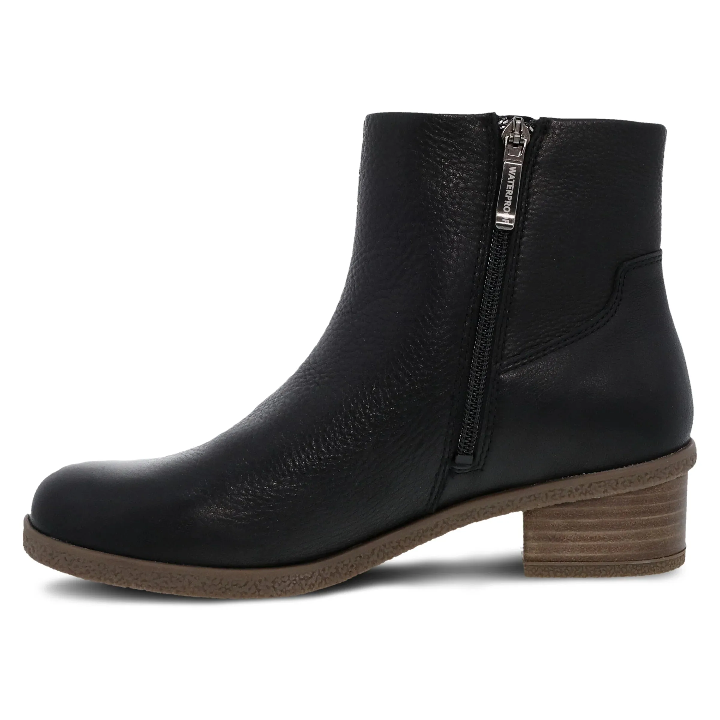 Daisie Waterproof Leather Side Gore Mid Boot in Black