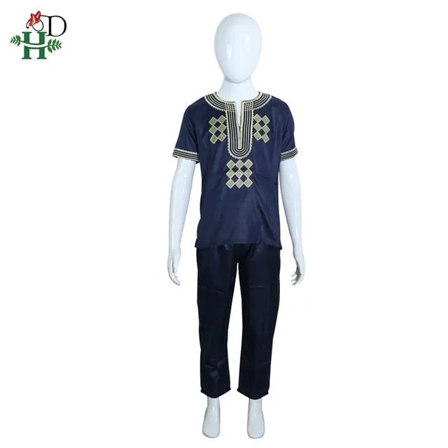 Dashiki African men's suits tops shirts pant 2 pieces set