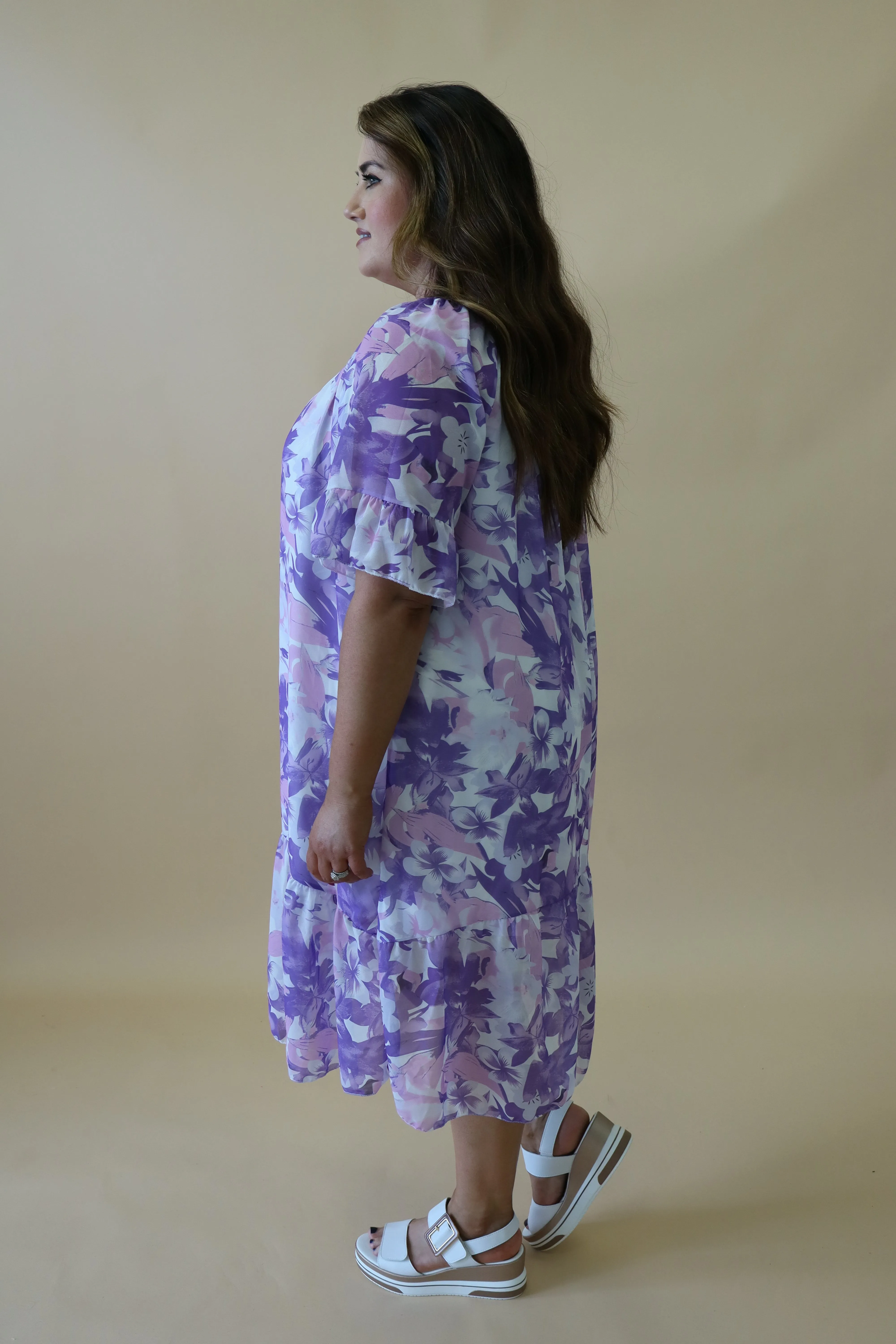 Delilah Dress in Purple Flower