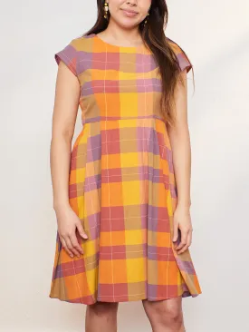 Devonshire Dress - Sunset Plaid