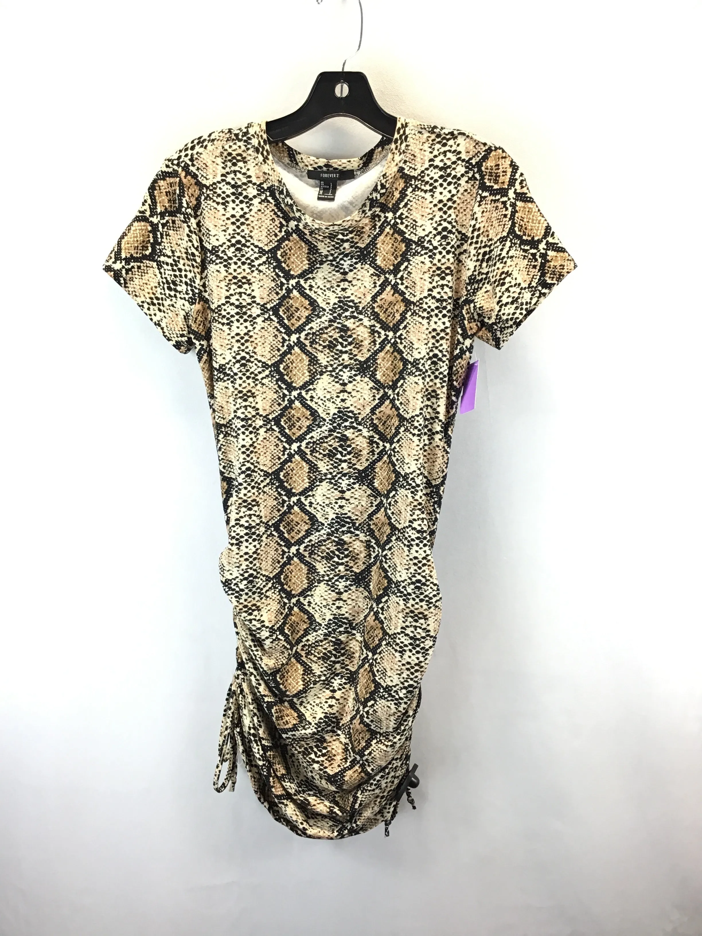 Dress Casual Midi By Forever 21 In Snakeskin Print, Size: L