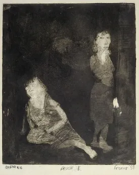 Evening Etching  of Two women