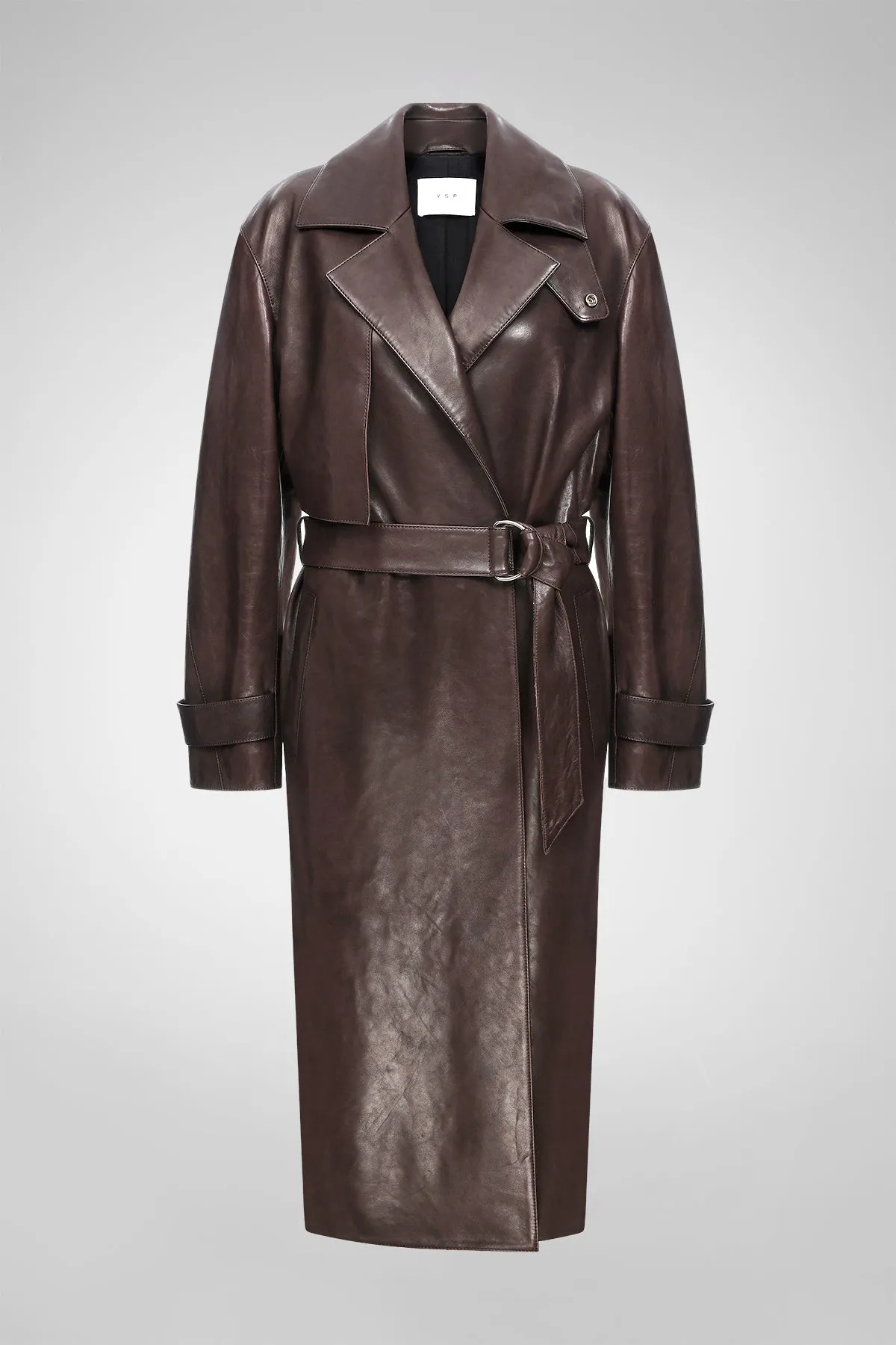 Hannah - Brown Leather Coat