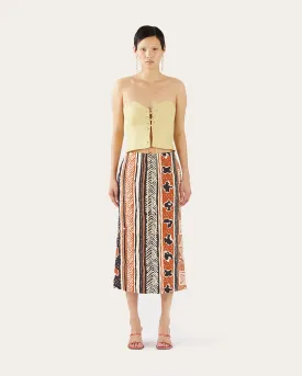 Justine Skirt Tencel Print Brown