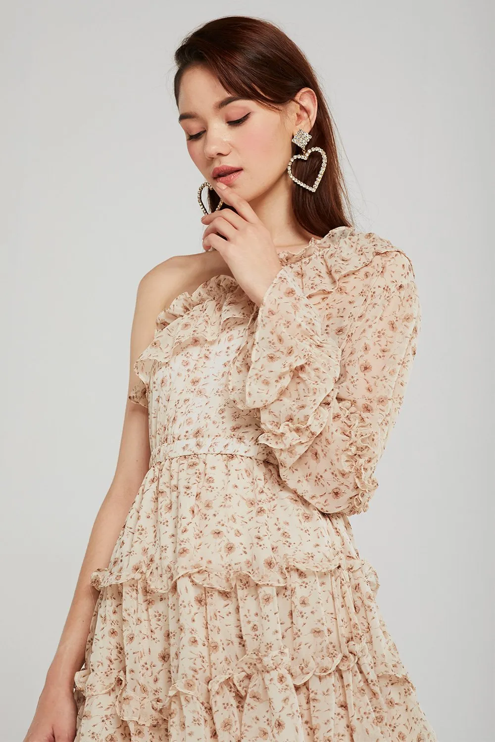 Leah Floral One Shoulder Dress