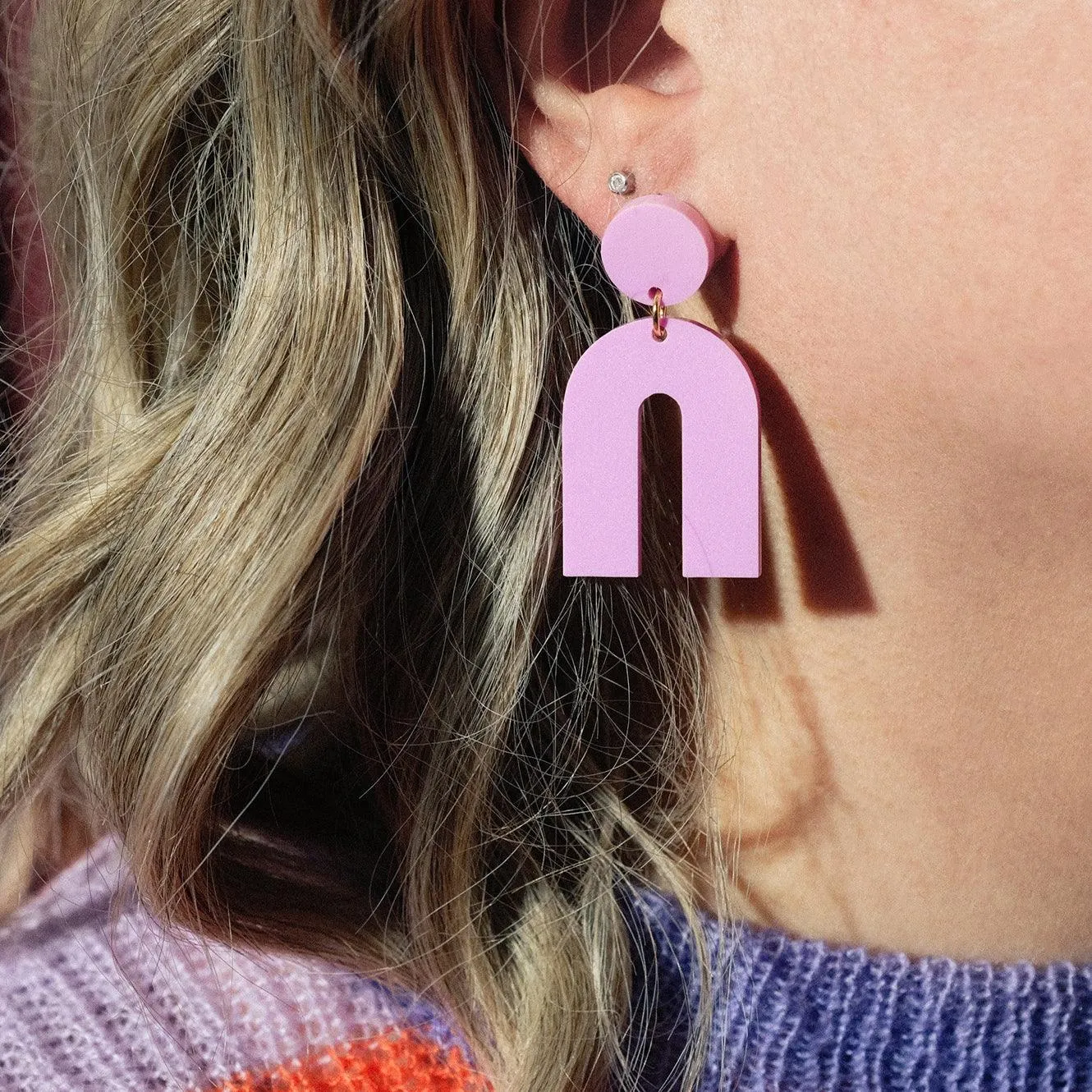 Lilac Arch Dangle Earrings