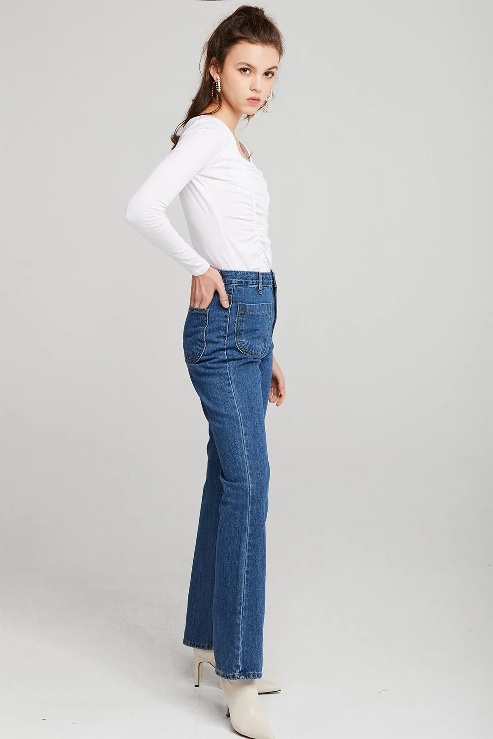 Lilly Pocket Detail Straight Leg Jeans