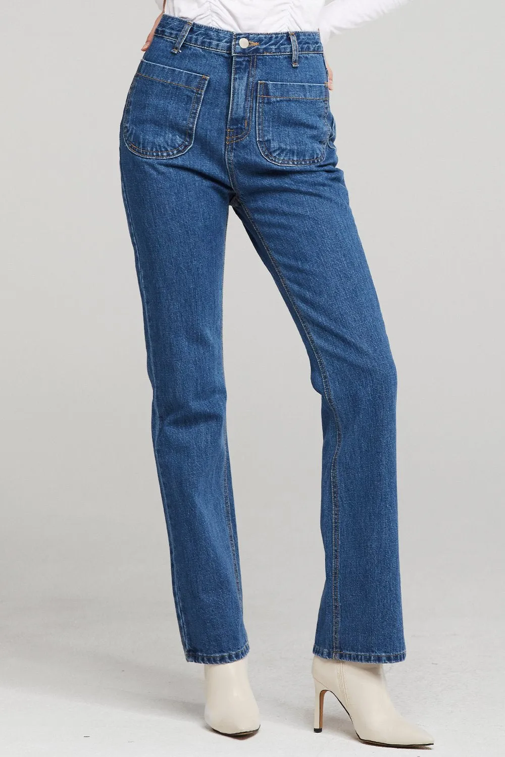 Lilly Pocket Detail Straight Leg Jeans