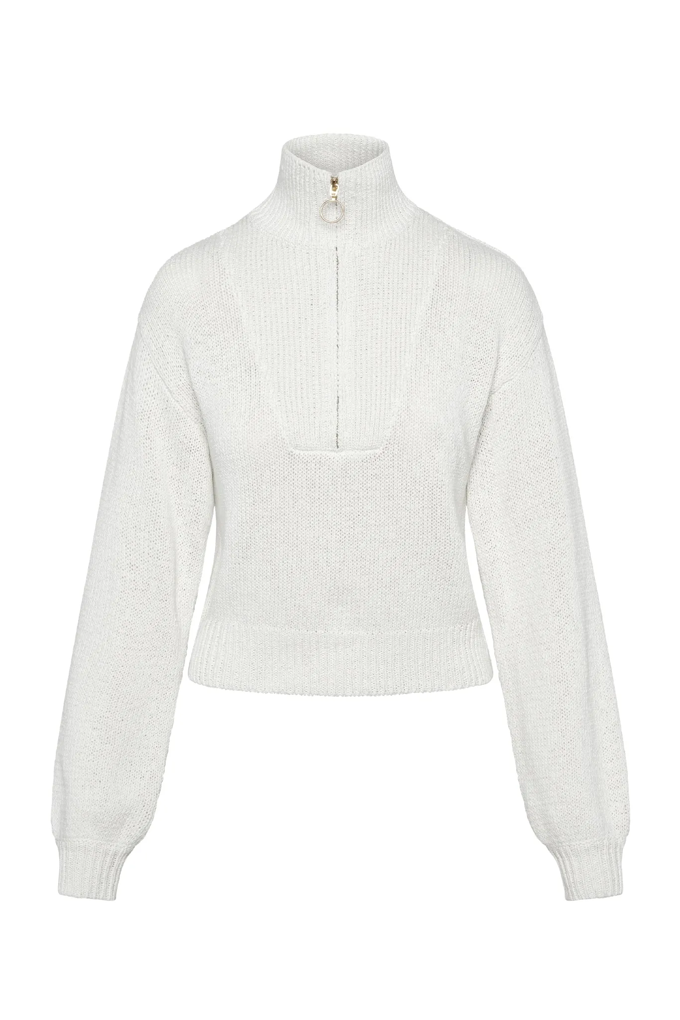 Lisbon Quarter Zip Sweater - White