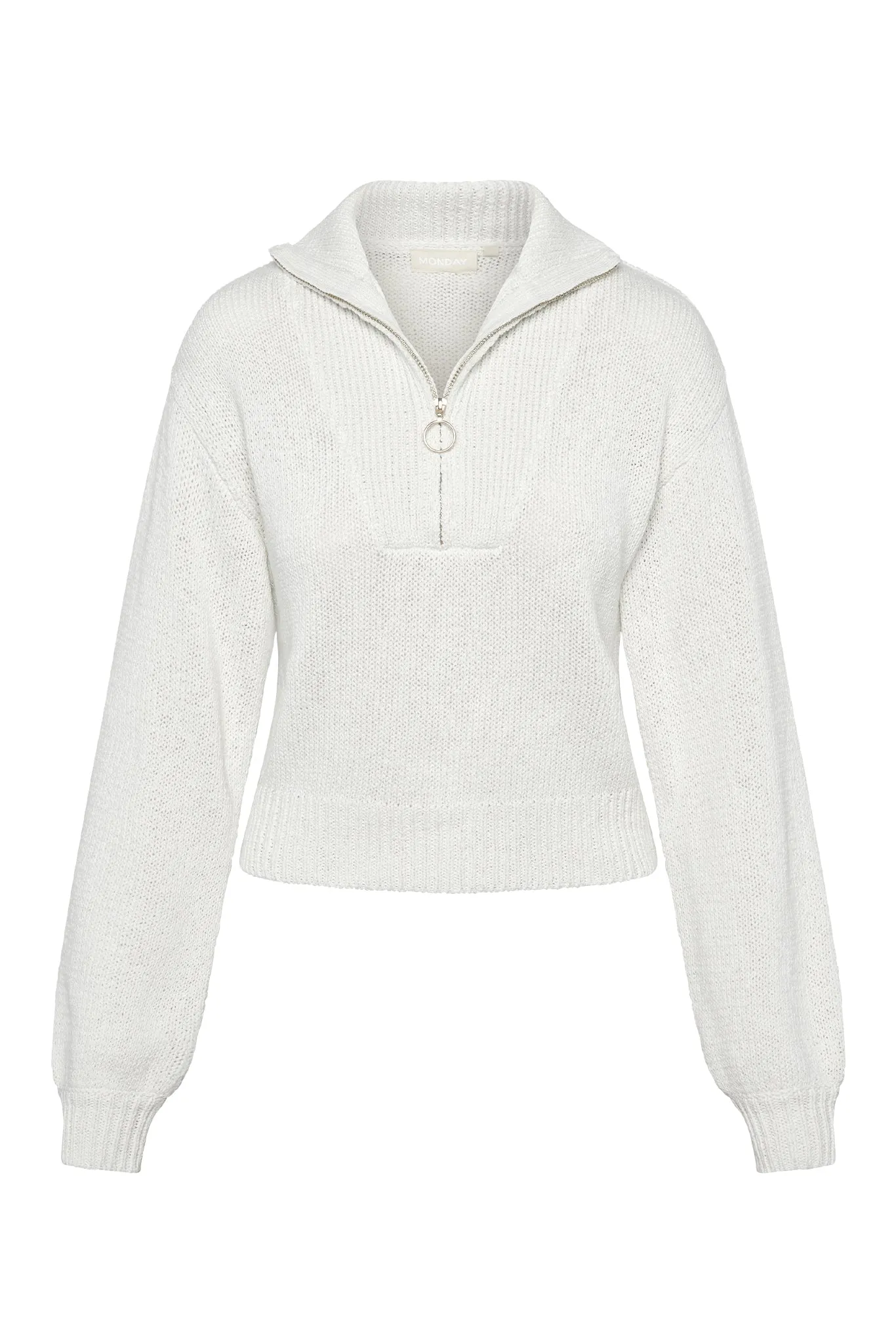 Lisbon Quarter Zip Sweater - White