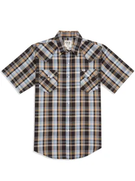 Men's Ely Cattleman Short Sleeve Plaid Western Snap Shirt