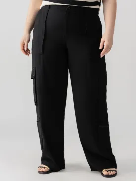 OTT Semi-High Rise Cargo Pant Black Inclusive Collection