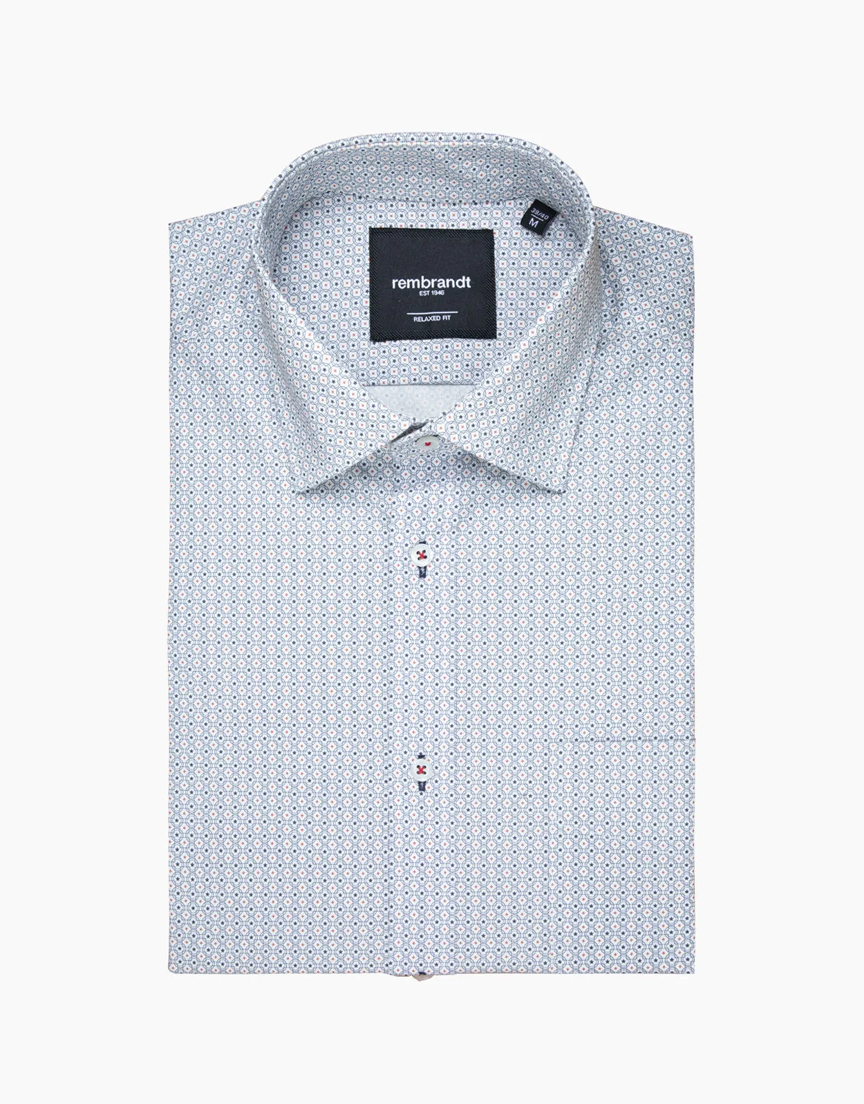 Sinatra White & Navy Star Geo Shirt