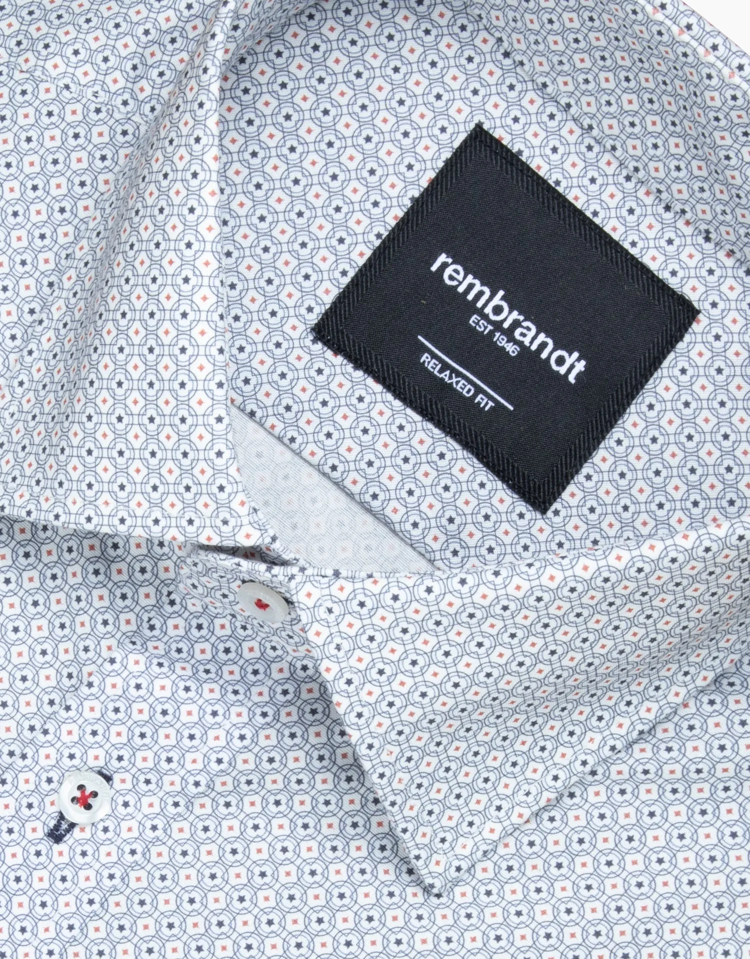 Sinatra White & Navy Star Geo Shirt